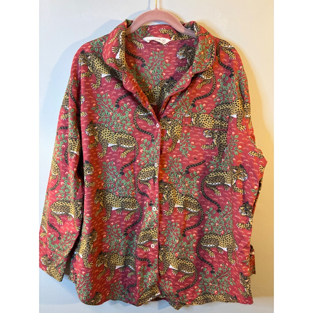 Print Fresh Rust Bagheera Cotton Pajama Set XL Cheetah